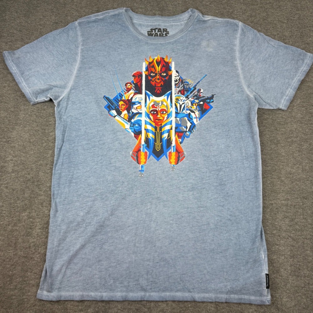 Our Universe Star Wars T-Shirt Kids Medium Blue Ahsoka Darth‎ Maul Graphic Tee